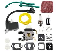 MCHNIC Carburateur et bobine d'allumage Bougie d'allumage Filtre à air pour Stihl FS38 FS45 FS46 FS55 FS55C FS55R FS55RC FC55 HL45 HS45 KM55 KM55R Tronçonneuse 4140 120 0619, 4140 400 1308