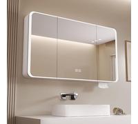 Mcine Armoire de salle de bain moderne avec miroir et Defogr - 90 cm avec éclairage LED, élégant et fonctionnel pour beau tials