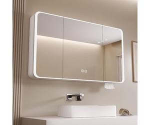 Mcine Armoire de salle de bain moderne avec miroir et Defogr - 90 cm avec éclairage LED, élégant et fonctionnel pour beau tials