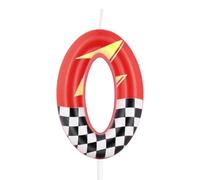 mciskin Bougies d'anniversaire, décorations d'anniversaire pour garçons et filles, bougie numéro 0 rouge pour gâteau, décoration de gâteau de dessin animé, décoration de gâteau pour voiture de course