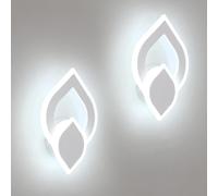 Mckalen 2 Pièces LED Applique Murale Acrylique 16W 1800LM Blanc Froid 6500K