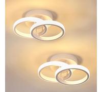 Mckalen 2 Pièces Plafonnier LED en Acrylique, Blanc Chaud 3000K, 22W Blanc