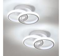 Mckalen 2 Pièces Plafonnier LED en Acrylique, Blanc Froid 6500K, 22W Blanc