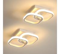 Mckalen 2 Pièces Plafonnier LED en Aluminium 22W, Blanc Chaud 3000K, Blanc