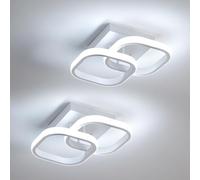 Mckalen 2 Pièces Plafonnier LED en Aluminium 22W, Blanc Froid 6500K, Blanc