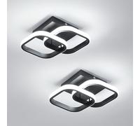 Mckalen 2 Pièces Plafonnier LED en Aluminium 22W, Blanc Froid 6500K, Noir