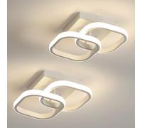 Mckalen 2 Pièces Plafonnier LED en Aluminium Lumière Naturelle 4500K Blanc