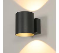 Mckalen Applique Murale Extérieure Noir, 14W 1575LM Étanche IP65 Éclairage Mural Rotatif 350°, Moderne Lampe murale avec Panneau LED Orientable pour Terrasse Entrée Jardin, Lumière Chaude 3000K