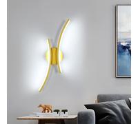 Mckalen Applique Murale Intérieure LED, 20W 2250LM Or Lampe Murale LED Chambre Créativité, 44.5CM Luminaire Mural Moderne en Aluminium pour Salon Cuisine Couloir Escalier, Lumière Froide 6500K