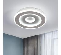 Mckalen Plafonnier LED Rond Moderne, 28W 3150LM Lampe de Plafond LED 28CM, Acrylique Luminaire Plafonnier Blanc pour Salles à Manger, Cuisine, Salon, Couloir, Blanc Froid 6500K