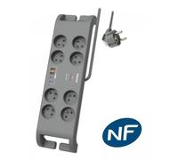 MCL SPN9180GA/19 multiprise 2 m 8 sortie(s) CA Intérieure Gris
