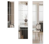 MCLEULLA Lot de 4 miroirs muraux adhésifs en acrylique, pleine longueur, en plexiglas, incassables, pour le maquillage, la maison, l'entraînement, la salle de sport, le couloir, les carreaux