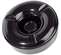 MCM service Cendrier coupe-vent en mélamine pur Ø 12 x 4,5 cm, noir, fabriqué en Italie