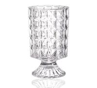 MCMCNCUIU Vase en cristal, vase à fleurs, vase en verre pour bouquet, vase transparent, grand vase pour fleurs, vase en verre sur pied pour salon, chambre à coucher, table à manger, anniversaire,