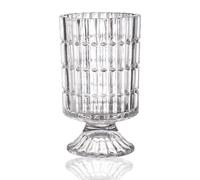 MCMCNCUIU Vase en cristal, vase à fleurs, vase en verre pour bouquet, vase transparent, vase nervuré, grand vase pour fleurs, vase sur pied en verre pour salon, chambre à coucher, table à manger,