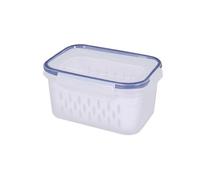 MCMUZKZS 1 Boîte de Conservation Réfrigérateur Rectangulaire Bac Alimentaire Hermétique En Pp Panier de Drainage Amovible pour Fruits et Légumes Boîte de Stock, 15,5 cm x 10,5 cm x 8 cm