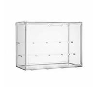 MCMUZKZS Boîte de Rangement Transparente Boîte Présentoir Boîte à Accessoires Boîte Empilable en Plastique PET pour Organiser, 36x27x17cm Avec 2 Étagères, PET Entièrement Transparent