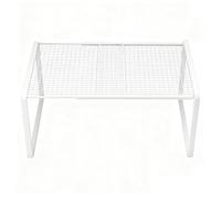 MCMUZKZS Étagère de Rangement Extensible pour Salle de Bain, Livres, Assiettes de Bureau Empilables, Gain de Place, épices, Réutilisable, Antidérapante, White L