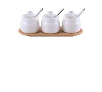 MCMUZKZS Miniature Condiments Bocaux Pots Plateau, Nouveau Pot À Épices, Blanc Simple