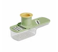 MCMUZKZS Moulin à Ail 3 en 1 Incluant Râpe Manuelle Coupe-légumes Amovible Bac Transparent et Plaque Tranchante Inoxydable Outils Pratiques pour Aliments, Array, Vert