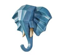 MCMUZKZS Patère à Tête D'éléphant Compact | Décoratif, Adhésif En Résine, Polyvalent, Perçage, pr rrière la Porte, Bleu