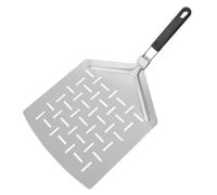 MCMUZKZS Pelle à Pizza en Aluminium Spatule Plate, Pelle À Pizza À Grande Poignée En Caoutchouc-plastique Carrée Surface En Aluminium Fentes Croisées + Boîte En Papier Kraft Pur