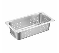 MCMUZKZS Plat Perforé En Inox Antirille | angles Arrondis Faciles à Ntoyer, Bords enrlés Ergonomiques, Récipient Restauration, pr, 325 X 175 X 10 Cm