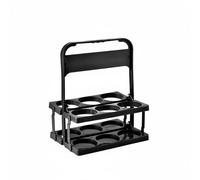 MCMUZKZS Porte-bière Portable Porte-Bouteille Rack Pliable Plastique Poignée Solide Fonction Rangement Adaptée pour Sortie Barbecue Animation, Noir, Noir, Grand Environ 500 ML