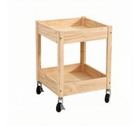 MCMUZKZS Rangement pour Enfant en Bois Massif Tabltes Multiples Freins Sécurité pour Livres Fournitures Créatives Adapté Chambre Enfant Lecture Bureau, 2 Étagères