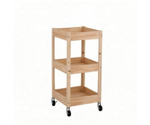 MCMUZKZS Rangement pour Enfant en Bois Massif Tabltes Multiples Freins Sécurité pour Livres Fournitures Créatives Adapté Chambre Enfant Lecture Bureau, 3 Étagères