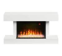 MCOM-Cheminée électrique silencieuse, 1000W/2000W, 98x27x54,5 cm, Blanc, Salle de bain White
