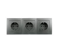 McPower Flair - Jeu de prises | Beginner 3S Profi | 4 pièces, triple prise avec raccord à pince gris foncé, anthracite, mat