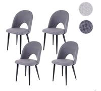 Mendler Chaises de salle à manger HWC-D73 – Tissu gris foncé – Lot de 4