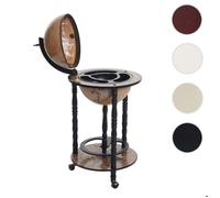Mendler Bar de salon HWC-D83 Ø 33 cm roulant bois d'eucalyptus Marron