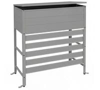 MCW Cache en aluminium pour climatisation/échangeur thermique MCW-P94, couvercle de coffret de rangement 110 x 96 x 43 cm ~ gris