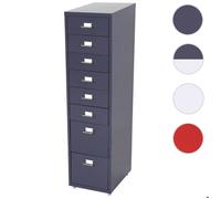 Mendler Caisson à roulettes Boston T851 109x28x44 cm 8 tiroirs Gris foncé
