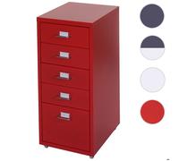 MCW Caisson à roulettes Boston T851 69x28x44cm 5 tiroirs rouge