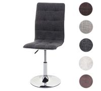 MCW Chaise de salle à manger MCW-C41 réglable en hauteur tissu textile gris