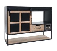 Mendler Étagère Murale HWC-Q79 avec tiroirs et Porte coulissante Bois et métal 52x67x22cm