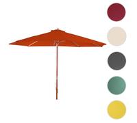 MCW Parasol Florida parasol de marché Ø 3m polyester/bois terre-cuite