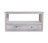 Mendler Meuble TV bois – shabby vintage – Blanc
