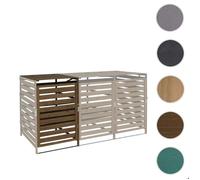 XL habillage de poubelle pour 1/2 personnes extension HWC-H62, box pour poubelle, 114x67x97cm bois massif ~ brun foncé