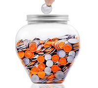 Mczcent Grande Tirelire Transparente, Tirelires Plastique pour Pièces de Monnaie, Grand Tire Lire Piggy Coin Money Tip Bank Jar Box Tire-Lire Pot à Pourboire Tirlire pour Enfants Adolescents Adultes