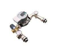 MD technic Groupe de pompes pour chauffage au sol avec pompe Wilo Yonos et mélangeur à trois voies AFRISO Kvs 2,5 m³/h Kit de règles fixes 1", argenté