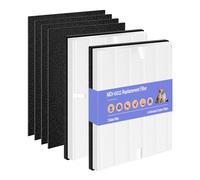 MD1-0022 Filtre HEPA de rechange compatible avec purificateur d'air Vornado, modèle AC300 AC350 AC500 AC550 PCO200 PCO300 PCO375DC PCO500 PCO575DC avec 2 filtres HEPA MD1-002 + 4 filtres à charbon
