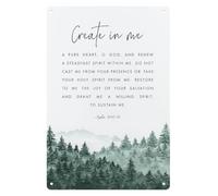 MDBJTCYZN Psalm 51 10 12 Novelty Metal Sign Humorous Wall Decor for Gallery Kitchen Bathroom Farm Yard Bar Garage Man Cave Anywhere Fun Place 8 X inch