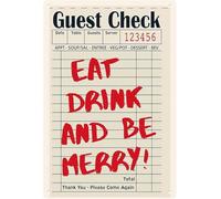 MDBJTCYZN ZGPOSQKZSC Festive Eat Drink And Be Merry Metal Sign Retro Wall Decor for Home Bar Kitchen Dining Room 8 X 12 in