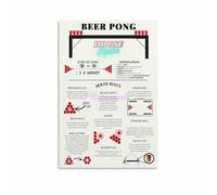 MDBJTCYZN ZGPOSQKZSC Fun Party Poster Beer Pong Official House Rules Canvas Wall-Art for Game Room College Dorm Bar Wall Decor(Unframed,12x18inch(30x45cm))
