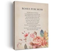 MDBJTCYZN ZGPOSQKZSC Funeral Poem Art If Roses Grow in Heaven Canvas Print In Memory of Mom Wall Decor Sympathy Gift for Home Memorial Remembrance Sign(Unframed,12x18inch(30x45cm))