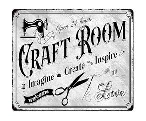 MDBJTCYZN ZGPOSQKZSC Inspirational Workshop Sign Imagine Create Inspire Vintage Retro Metal Tin For Creative Studio Craft Room 8 X 12 in